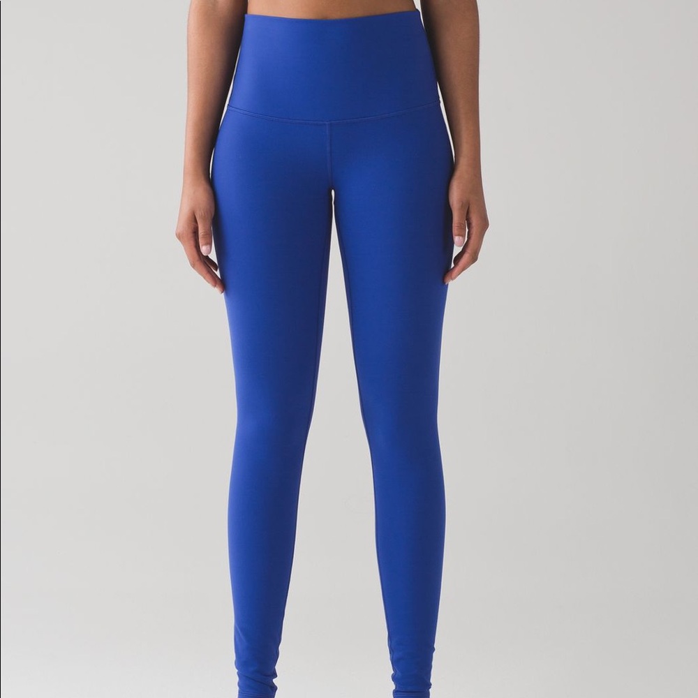 Lululemon wunder under pant, size 6, sapphire blue